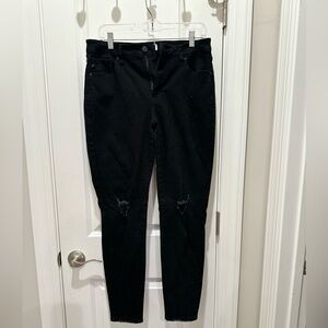 KanCan Black Skinny High-Rise Jeans with Knee Distress